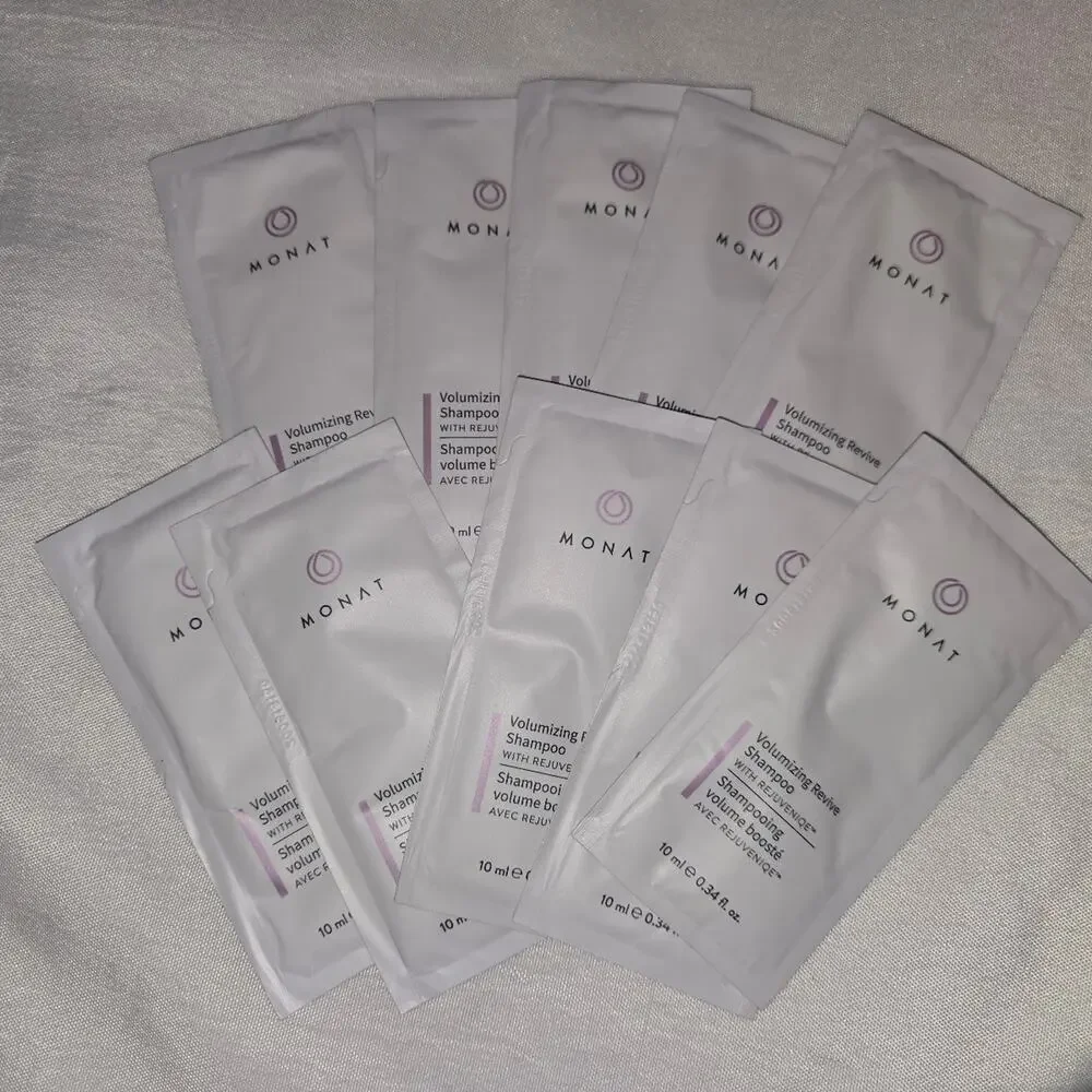 10X Monat Travel Samples Volumizing Revive Shampoo Rejuveniqe 10ml Each - New